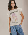 Blusa Estampada Manga Volantes,CRUDO